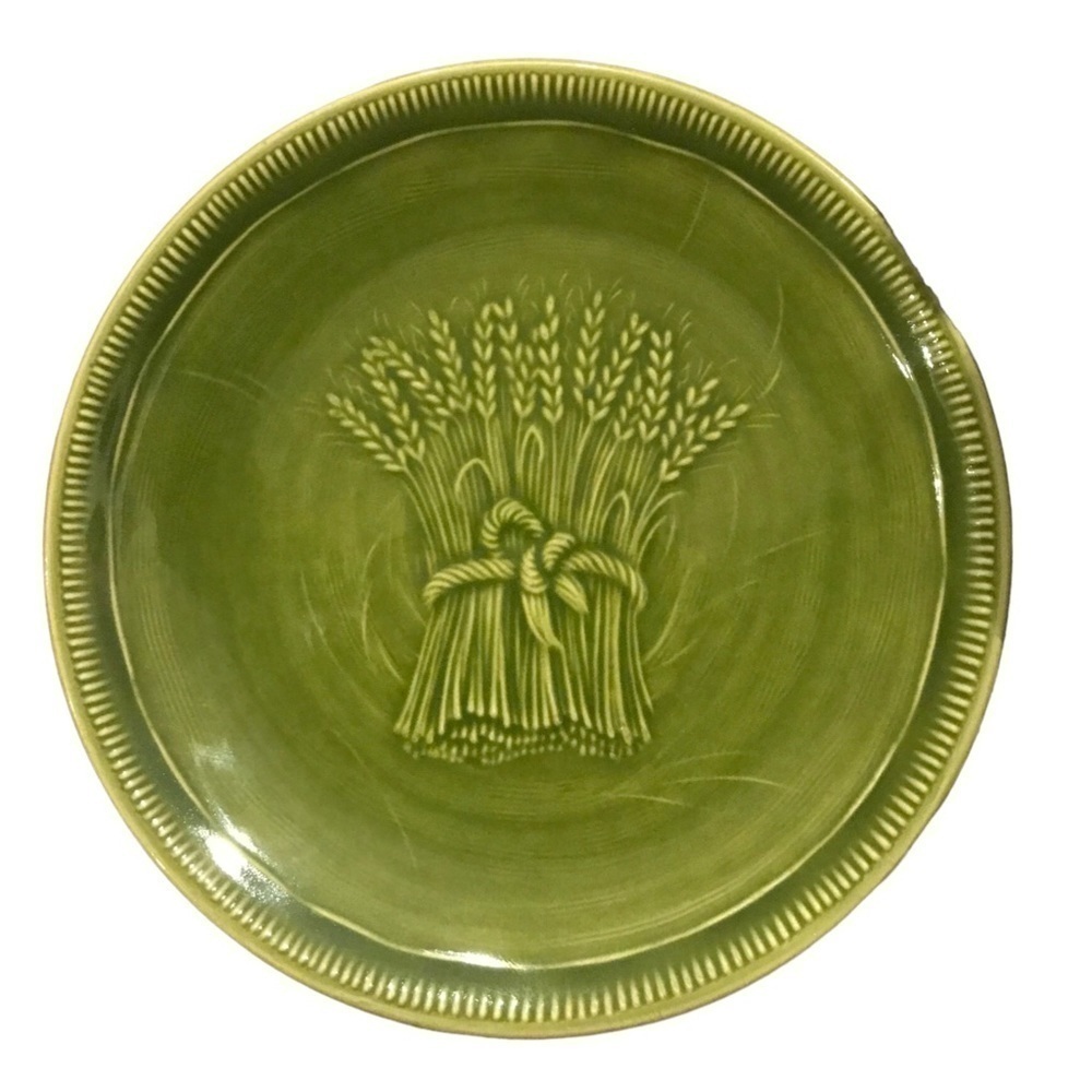 Vintage 1953 Franciscan Wheat Winter Green Earthenware Bread Plate